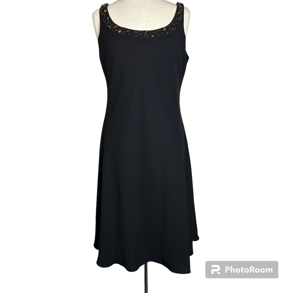 Jones New York Rendezvous Black Beaded Dress